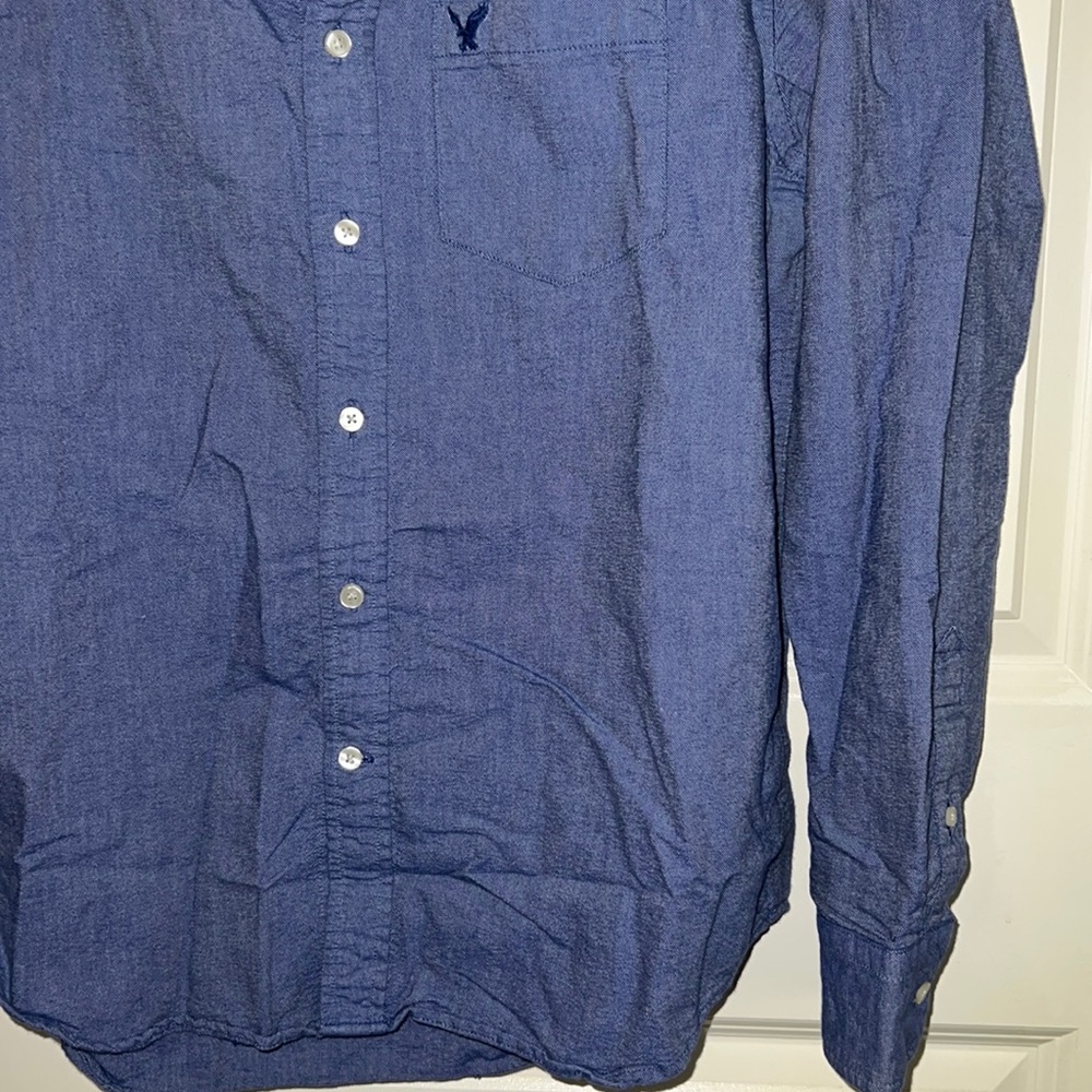 Aeo Blue Button Down - image 5